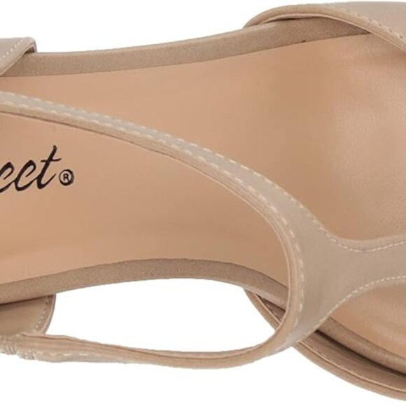 Women's Faux Leather Heeled Sandals 2.25 Inch T-Strap Dress Heel for Special Occ - Picture 5 of 8